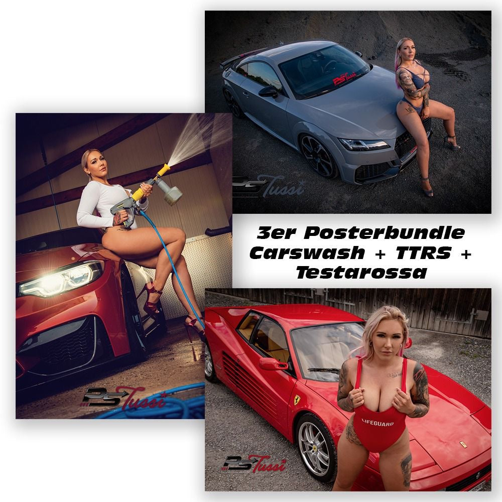 Das ultimative 3er Posterbundle: Carwash, TTRS & Testarossa